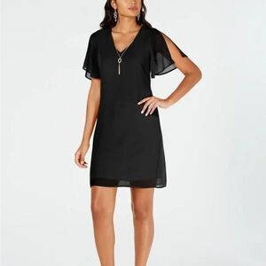 Thalia Sodi Shift Dress With Bell Sleeve Black Size Small